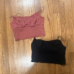 Urban Outfitters Black and Mauve Crop Tops